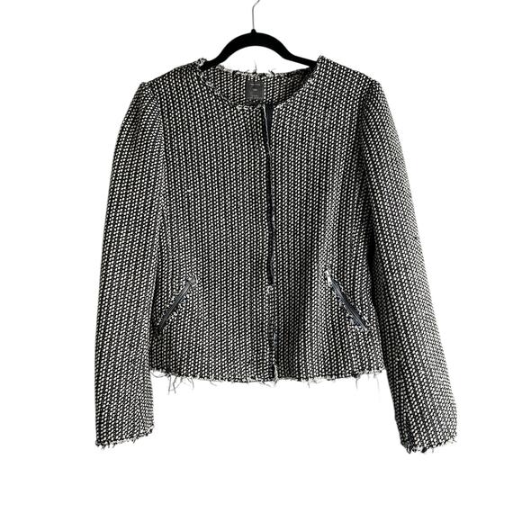 Gap Raw Edge Whiskered Blazer Jacket 10 Tweed Preppy Twee - Picture 1 of 11
